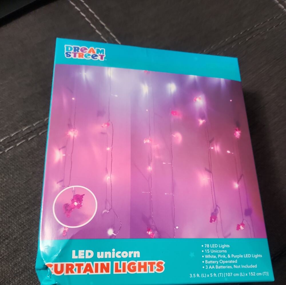 New In Box Dream Street LED unicorn Curtain Lights